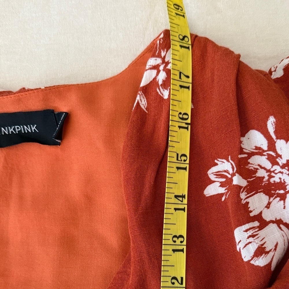 MINKPINK Rust Floral Ruffle Blouse - Picture 10 of 10